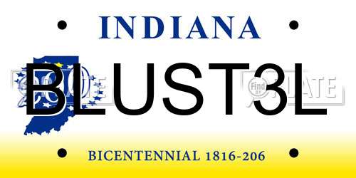 BLUST3L Indiana License Plate