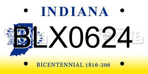 BLX0624 Indiana License Plate