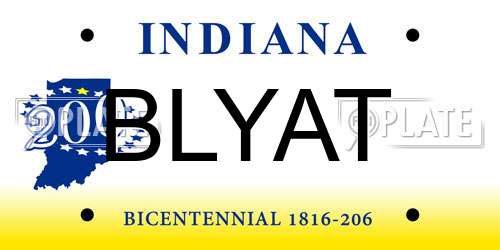 BLYAT Indiana License Plate