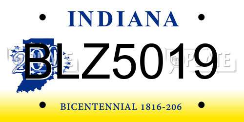BLZ5019 Indiana License Plate