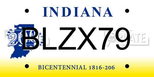 BLZX79 Indiana License Plate