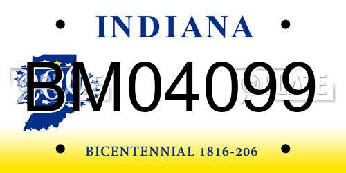 BM04099 Indiana License Plate