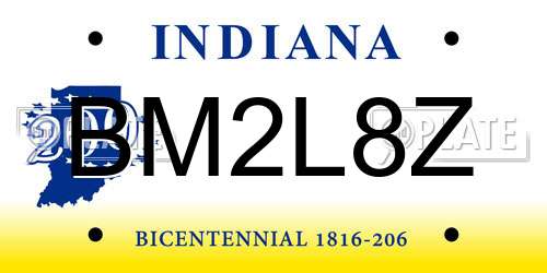 BM2L8Z Indiana License Plate