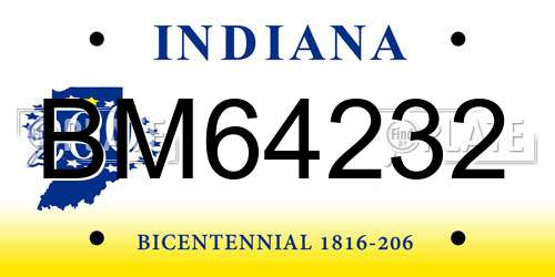 BM64232 Indiana License Plate