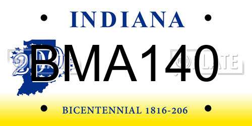 BMA140 Indiana License Plate
