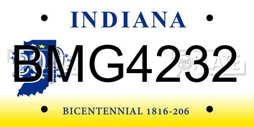 BMG4232 Indiana License Plate