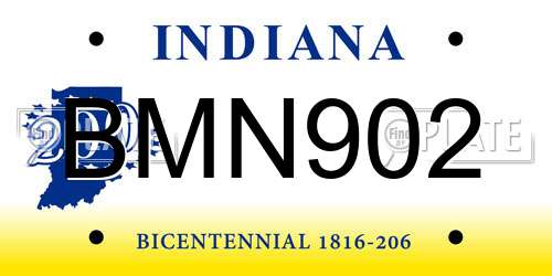 BMN902 Indiana License Plate