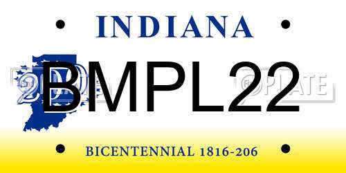 BMPL22 Indiana License Plate