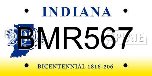 BMR567 Indiana License Plate
