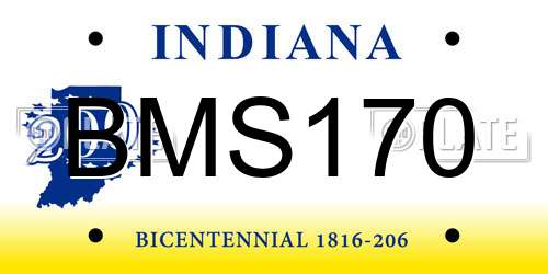 BMS170 Indiana License Plate