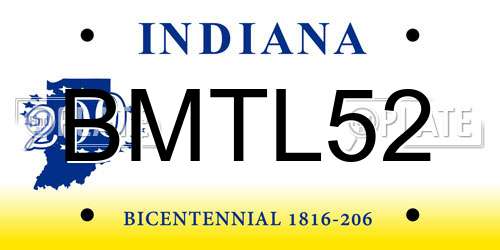 BMTL52 Indiana License Plate