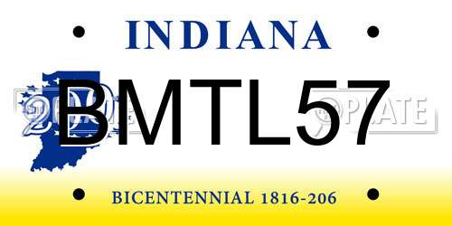 BMTL57 Indiana License Plate