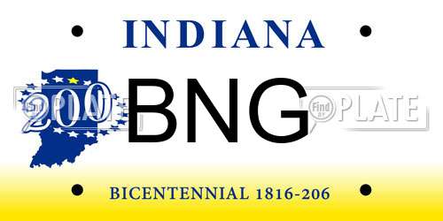 BNG Indiana License Plate