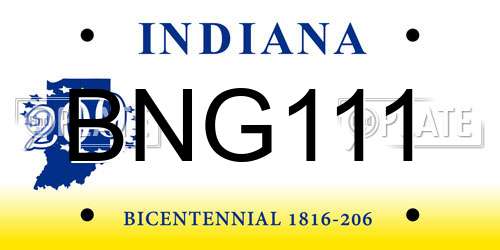 BNG111 Indiana License Plate