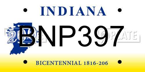 BNP397 Indiana License Plate