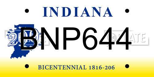 BNP644 Indiana License Plate