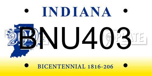 BNU403 Indiana License Plate