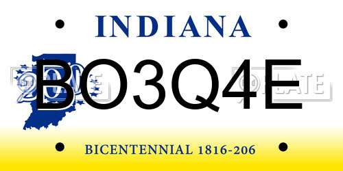 BO3Q4E Indiana License Plate