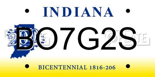 BO7G2S Indiana License Plate
