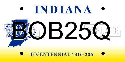 BOB25Q Indiana License Plate