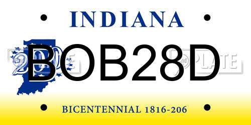 BOB28D Indiana License Plate