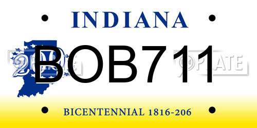 BOB711 Indiana License Plate