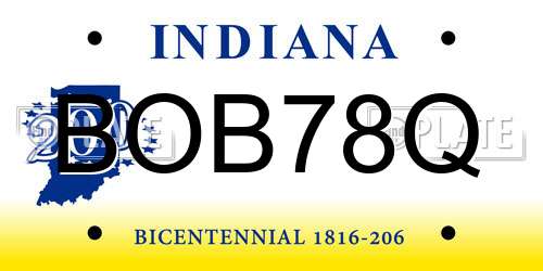 BOB78Q Indiana License Plate