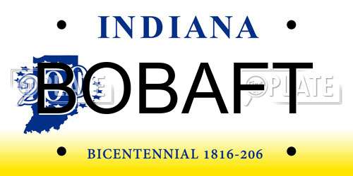 BOBAFT Indiana License Plate