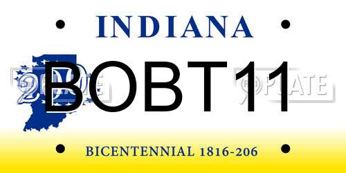BOBT11 Indiana License Plate