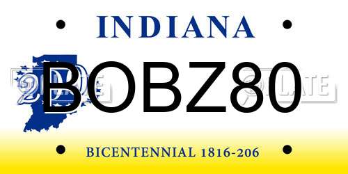 BOBZ80 Indiana License Plate