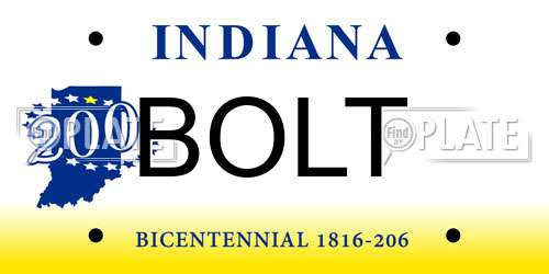 BOLT Indiana License Plate