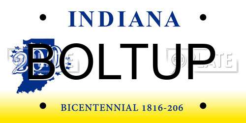 BOLTUP Indiana License Plate