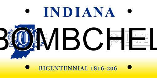 BOMBCHEL Indiana License Plate