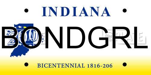 BONDGRL Indiana License Plate