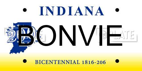 BONVIE Indiana License Plate
