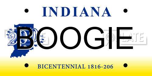 BOOGIE Indiana License Plate