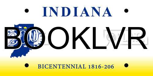 BOOKLVR Indiana License Plate