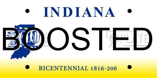 BOOSTED Indiana License Plate