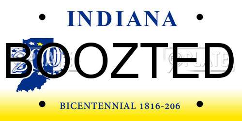 BOOZTED Indiana License Plate