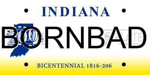 BORNBAD Indiana License Plate