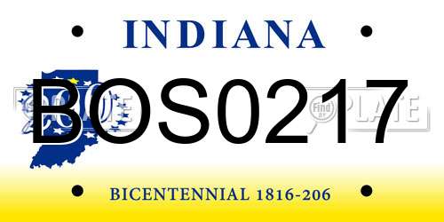 BOS0217 Indiana License Plate