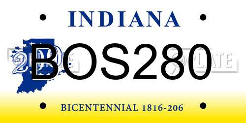 BOS280 Indiana License Plate