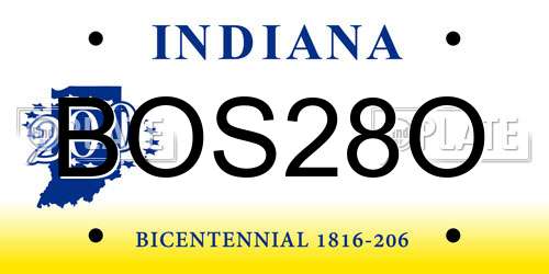 BOS28O Indiana License Plate