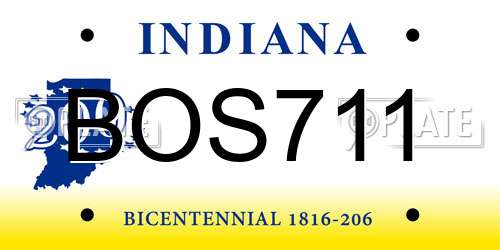 BOS711 Indiana License Plate