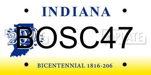 BOSC47 Indiana License Plate