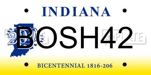 BOSH42 Indiana License Plate