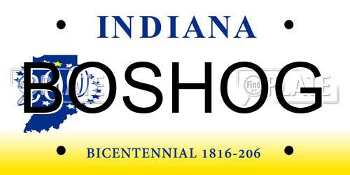 BOSHOG Indiana License Plate