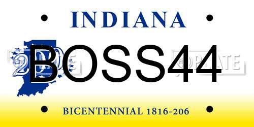 BOSS44 Indiana License Plate