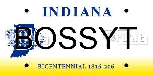 BOSSYT Indiana License Plate
