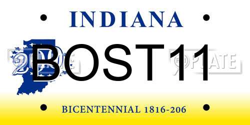 BOST11 Indiana License Plate